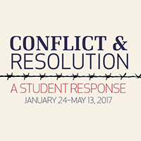 logo for the exhibition Conflict and Resolution
